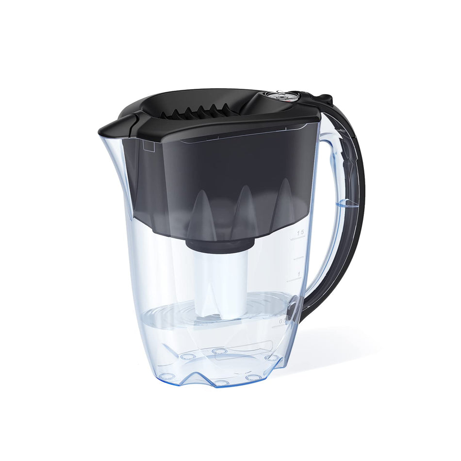 Buygemstore 7-Cup Water Filtration Pitcher - Black, Includes 1 x B15 Filter