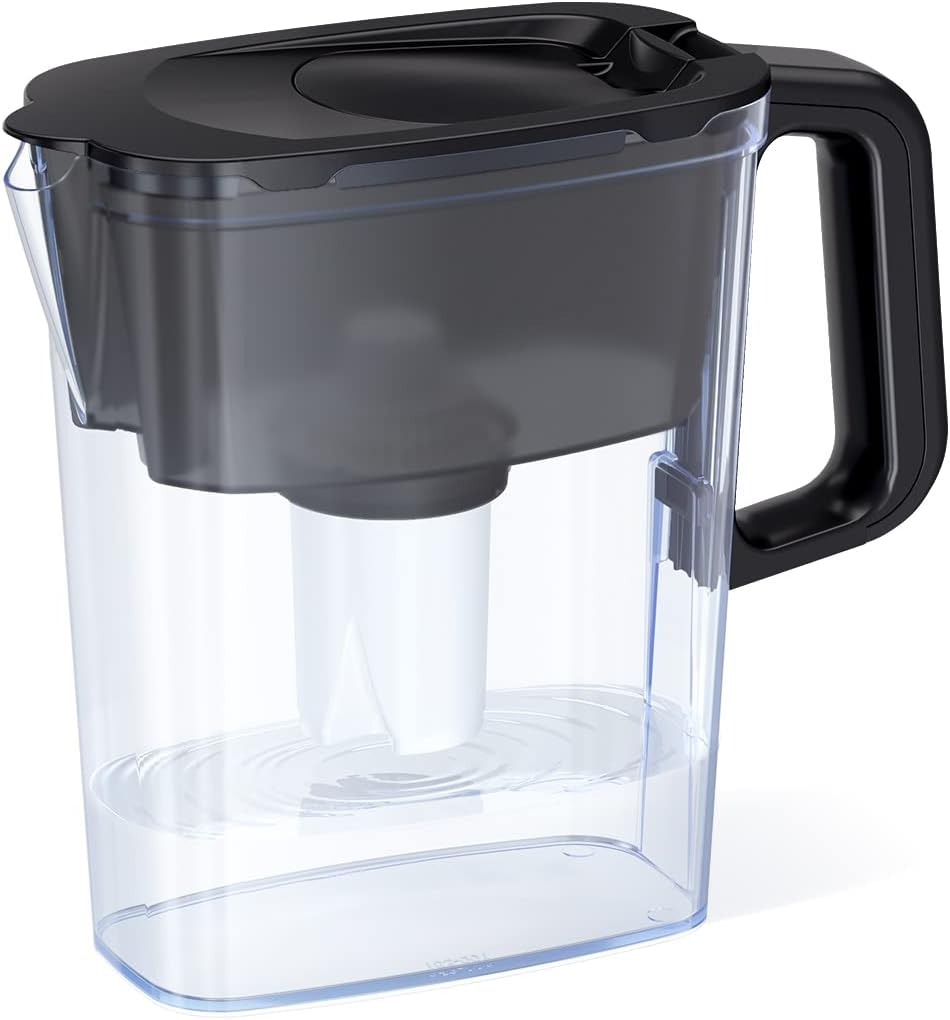 Buygemstore 5-Cup Water Filtration Pitcher - Black, Includes 1 x B15 Filter